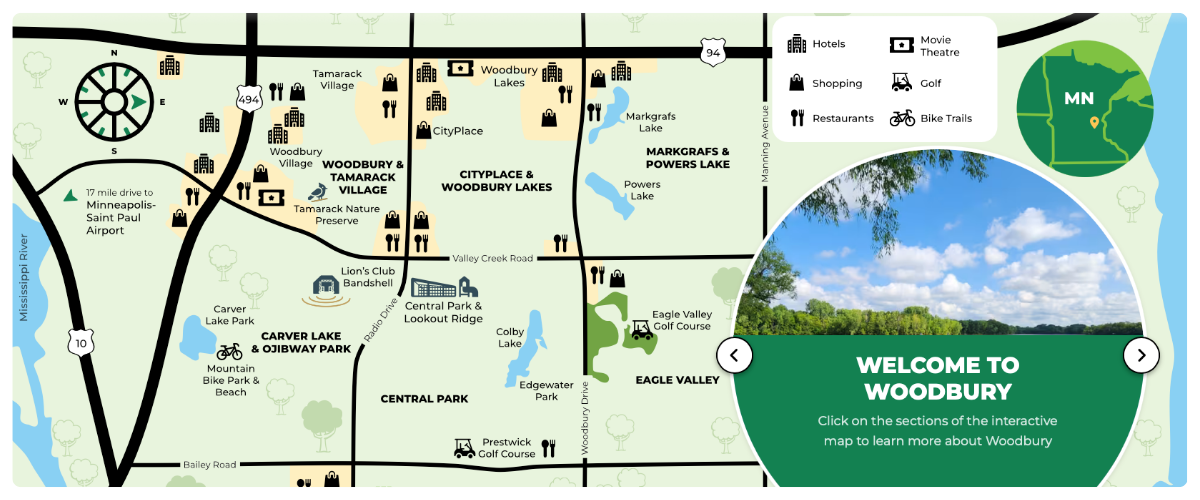 Destination Woodbury Map